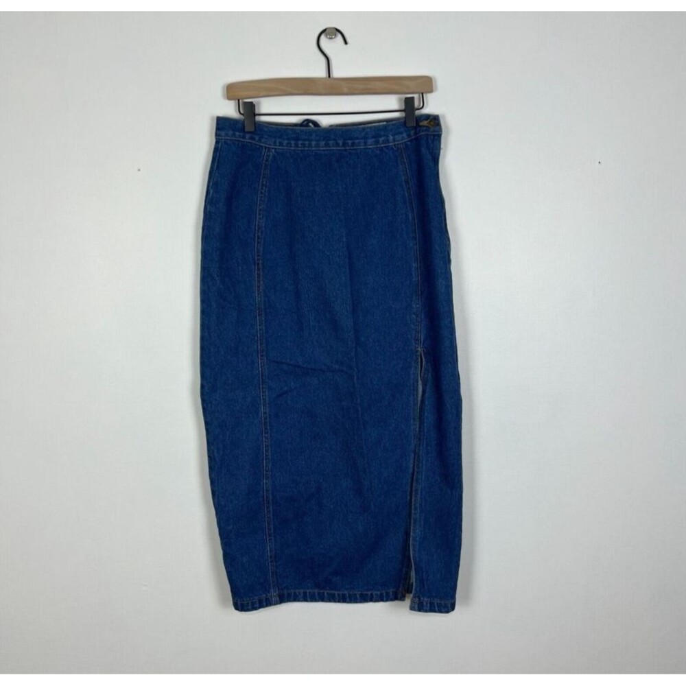 Cristina Jean Skirt 11/12 Denim Lace Up 100% Cotton Vintage 90s y2k High Rise